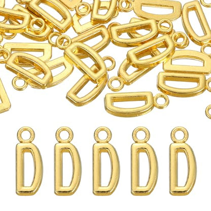 uxcell Letter Charm, Alloy Letter Initial Alphabet Charm for DIY Craft Jewelry Making Bracelets Earrings Necklace - color: Gold - D