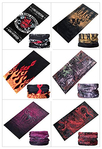 KINGREE KINREE 6PCS Outdoor Magic Scarf, Elastic Headbands, Headscarves, Headwear, Mask - color: Purple Series