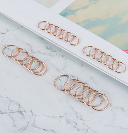 24Pcs 20G 316L Stainless Steel Nose Rings Hoop Tragus Cartilage Helix Piercing Lip Septum Ring 6-12MM Bendable - color: B: 24Pcs Rose Gold