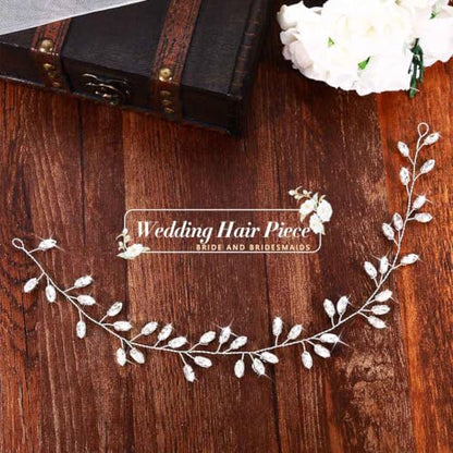 Asooll Wedding Hair Accessories Silver Bridal Hair Piece Rhinestone Hair Vine for Women