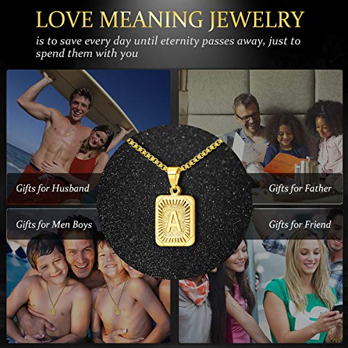 JSJOY Graduation Gifts 2026 Gold Initial Necklaces for Women Men Gold Letter Necklaces 26 Capital A-Z Letter Pendant Necklaces for Women Square Monogram Necklace for Her Initial Necklaces - color: Gold Letter P