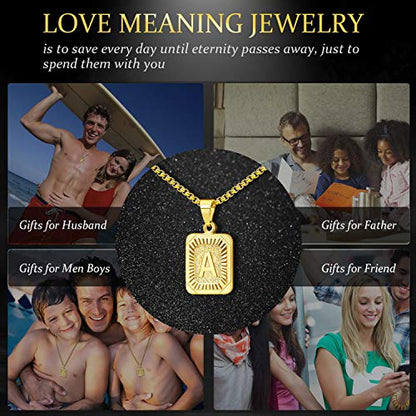 JSJOY Graduation Gifts 2026 Gold Initial Necklaces for Women Men Gold Letter Necklaces 26 Capital A-Z Letter Pendant Necklaces for Women Square Monogram Necklace for Her Initial Necklaces - color: Gold Letter P