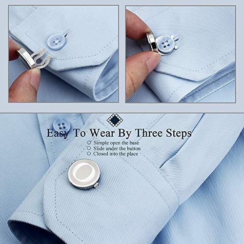 HAWSON Men's Letter Initial Button Cover Cufflinks Letter Rose Gold/Silver Suitable for Formal Business Shirt Letter A-Z - color: Silver Color - A
