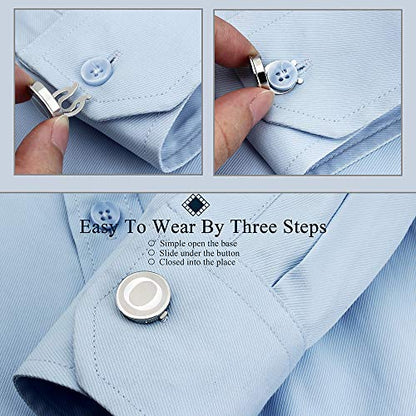HAWSON Men's Letter Initial Button Cover Cufflinks Letter Rose Gold/Silver Suitable for Formal Business Shirt Letter A-Z - color: Silver Color - A