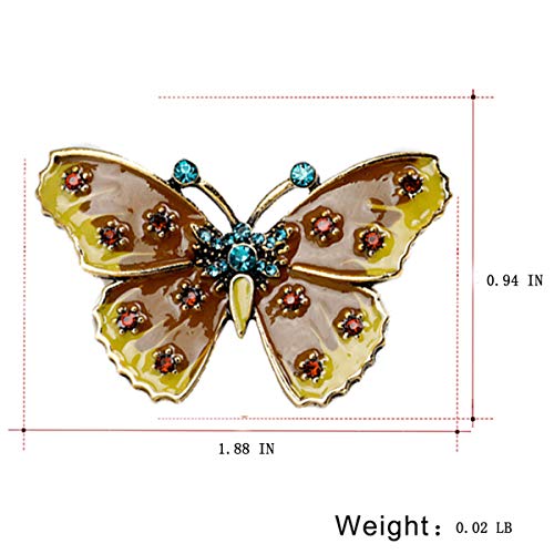 seven wolves Brooches for Women Austria Crystal Brooch Pins Rhinestones Brooches Daily Wearing Breastpin with Boxes - color: Brown Yellow 2
