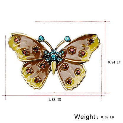seven wolves Brooches for Women Austria Crystal Brooch Pins Rhinestones Brooches Daily Wearing Breastpin with Boxes - color: Brown Yellow 2