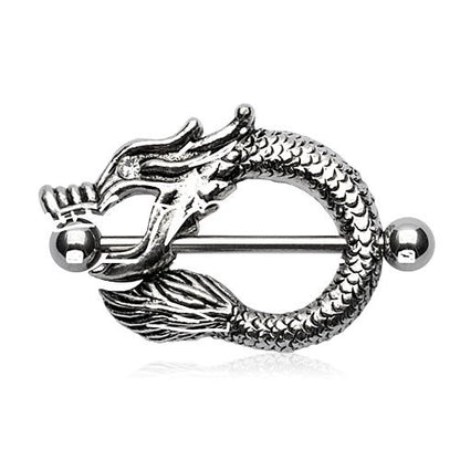 Pierced Owl 14G Stainless Steel Dragon Fire Mouth Nipple Shields, Sold as a Pair