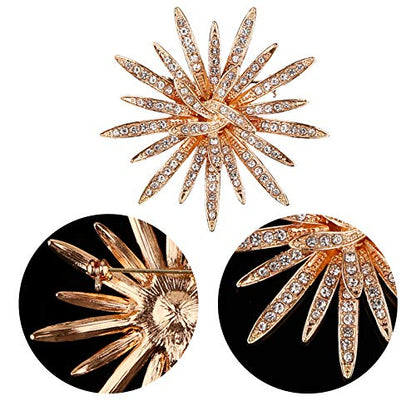 Pearl Diamond Brooch Pins for Dress Sweater Scarf, Wedding Party Decoration Birthday Christmas Gift - style: Sun Flower