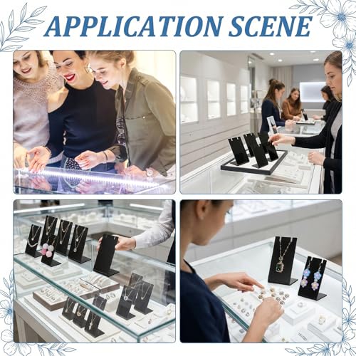 10PCS Acrylic Earring Holder Black L-Shape Jewelry Display Stands for Vendors Necklace Display Rack Retail Store Display Props, Earring Organizer for Jewelry Dangling Slant Back