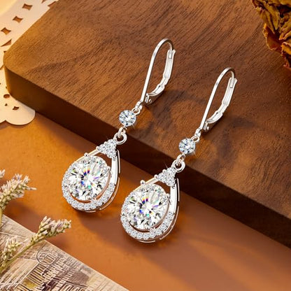 Silver Dangle Double Hoop Earrings For Women Paperclip Link Earring | Drop Small Silver Earrings Square Huggie Paperclip Dangly Hoop Silver Hoops Earrings Jewelry - color: Silver TearDrop