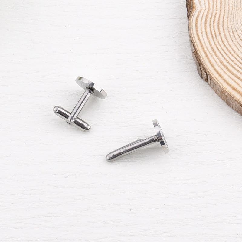 Silver Cufflinks for Men Wedding Engagement Gifts for Him Cuff Links 2Pcs Round Stainless Steel Engraved Cufflink for Shirt - color: Keep Fucking Going