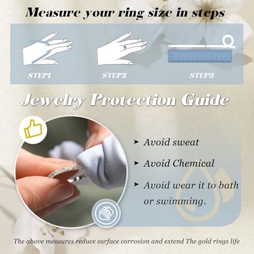 Stackable Chunky Gold Rings for Women Non Tarnish Dainty Silver Thumb Rings | 14K Gold Plated Stacking Rings Set,Trendy Gold Wedding Band Ring,Size 5-11 - color: Silver Plated