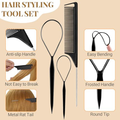 IKOCO 822PCS Hair Accessories for Girls, Elastic Hair Ties with Neutral Color Clips and Tools - color: Brown