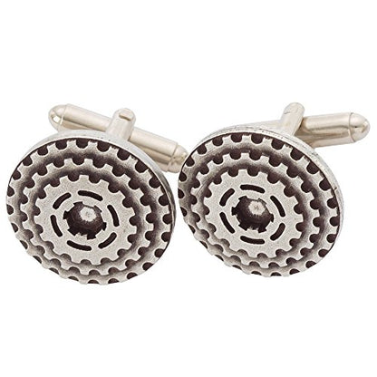 – Cufflinks For Men, Set Of 2, ¾” – Handmade High End Metal Cuff Links For Men – Fancy Jewelry For Guys – Made In USA - color: Pewter Bike Gear