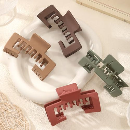 4 Pack Hat Claw Clips for Women, 4.1 Inch Large Hair Clips for Thick Hair | 2-in-1 Cute Hair Claw Clips Strong Hold Jaw Clips for Daily Styling, Baseball Cap & Trucker Hat, Wine Red (Patent Pending) - color: Wine Red