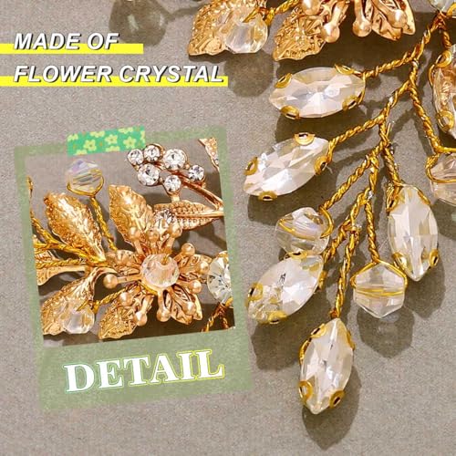 JAKAWIN Bridal Hair Comb Wedding Hair Accessories Rhinestone Hair Clip | Gold Prom Bride Headpiece for Women - color: B Gold