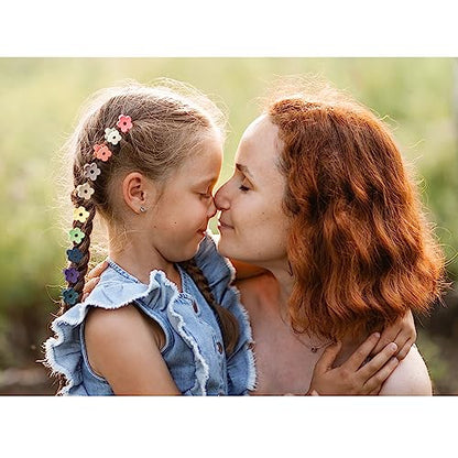 SuPoo 20 Pack Mini, Short Hair Clips for Thin - 1.1" Tiny Flower , Claw for Girls, School Gift with Box & Rectangle - color: Rainbow