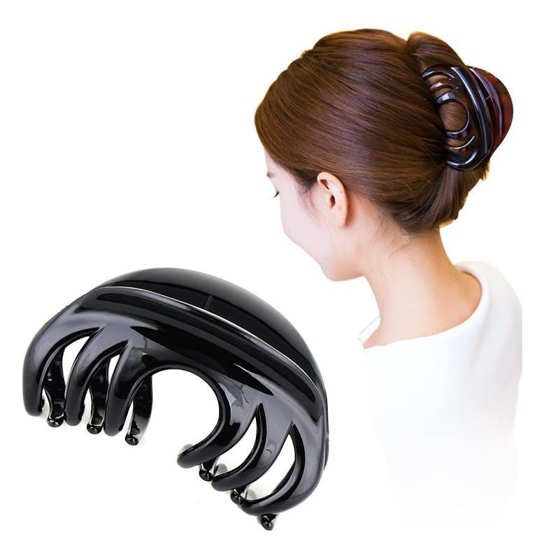 Pack of 2 Large 4" Hair Claw Clip-Acrylic Strong Holding Power Hair Clips Hairgrip for Women and Girls Hair Barrettes for For Thick Hair(C-BG) - color: C-BG
