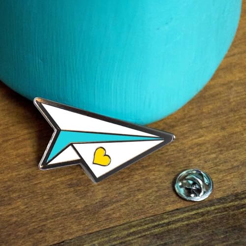 Inspirational Enamel Pin by LifeBeats | Cute Pin for Clothes, Jackets, Hats, Bags, and Lanyards | Hat Pin Comes with a Greeting Card | Lapel Pin with Sturdy Backing - style: You Were Made to Soar Paper Airplane