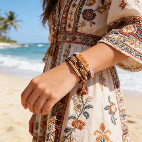 Bangle Styles Crystals Bead for Women Multiple Layer Stackable Jewelry Gift - color: A