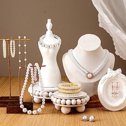 Bonuci 12 Pcs Women Pearl Jewelry Set Pearl Necklace Bracelet Earrings with Rhinestone for Wedding Birthday Bridal Tea Party - style: Novel Style