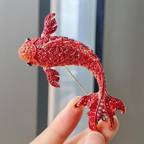 HETICA Animal Brooch for Women, Funny and Cute Flower Brooch Safety Pins Clothing Backpack Hat Decoration Enamel Pins Fashion Women Brooches and Pins Jewelry - style: Fish (Red Koi)