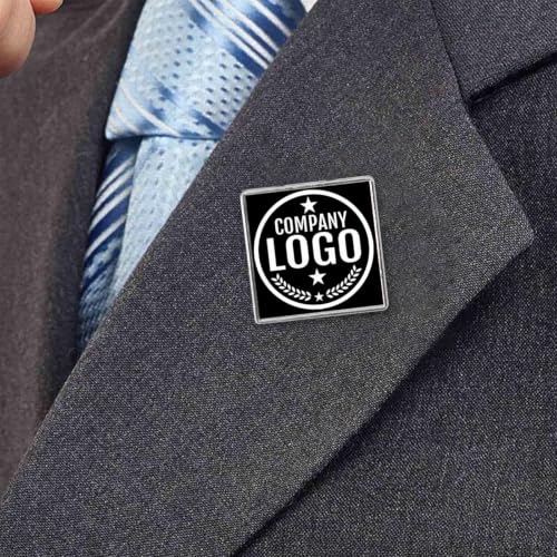Custom Lapel Pins With Logo - Custom Pins Customized Buttons for men Customized Pin Bulk - color: Square-Silver