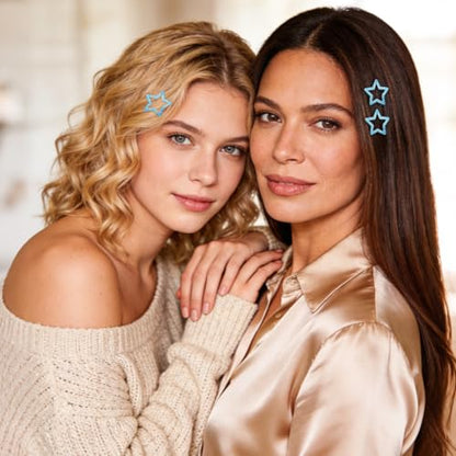 70 Pcs Metal Glitter Snap Hair Clips for Women,Small Snap Barrettes for Women Girls Thick Fine Hair (Blue) - color: Blue