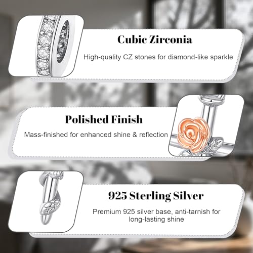 LaMenars 925 Sterling Silver Charms for Pandora Bracelets & Necklaces | Bead Charms Birthday Holiday Jewelry Gifts For Women - color: Cross Flower Dangle