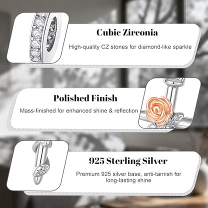 LaMenars 925 Sterling Silver Charms for Pandora Bracelets & Necklaces | Bead Charms Birthday Holiday Jewelry Gifts For Women - color: Cross Flower Dangle