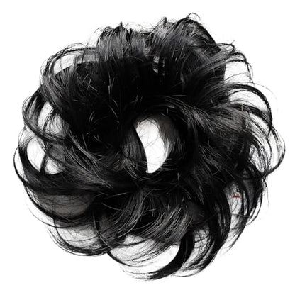 CAISHA Small Scrunchy Updo Hairpiece Ponytail Extensions Hair Tie Black G1C - color: Black