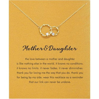 Baydurcan Dainty Gold Necklace for Women Ankh Mom Jesus Sun Star Necklace | 14K Gold Plated Pendant Necklaces Gifts for Friends Sister Mother, Birthday, Christmas, Graduation, Inspirational Gifts - style: Mother Daughter