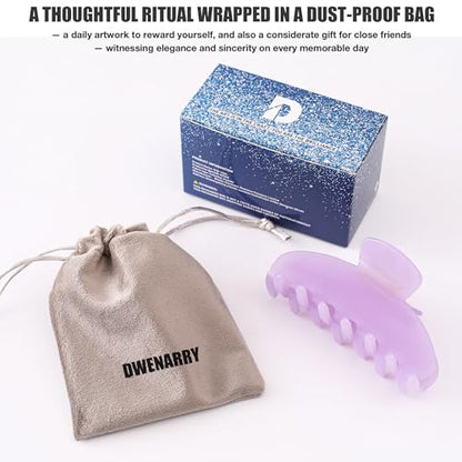 Large Hair Claw Clip Purple Hair Clips Nonslip for Women 4inch | Nonslip Celluloid Butterfly Jaw Clips, Acetate Claw Clips Strong Hold for Women，Jumbo French Hairclip for Thick Hair - color: Purple Claw Clip