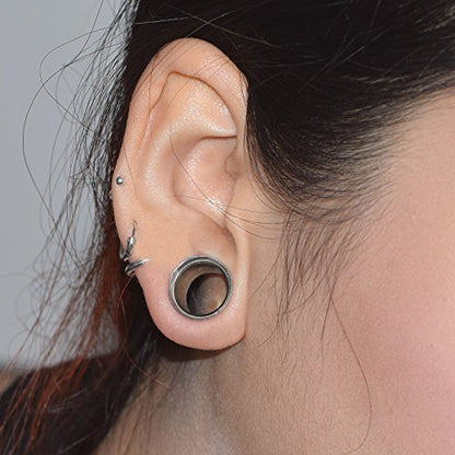 Qmcandy 18pcs or 8pcs 8g-5/8 in Organic Stone & Stainless Steel Mixed Ear Tunnels Stretching Plugs Piercing - color: 4 pair 0g(8mm)