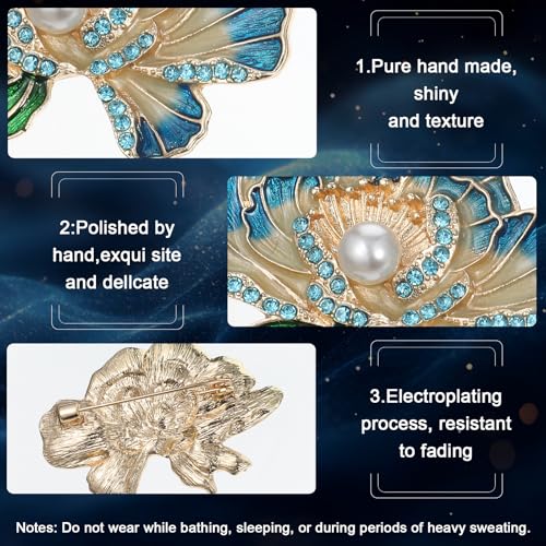 12pcs Women Brooches Bulk Set,Rhinestone Crystal Vintage Brooch Pins,Retro Broches Pin for Women Mother's Day Gifts Christmas Gifts - style: Flower