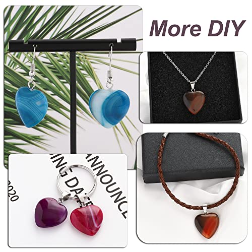 Lezam 24 Pieces Healing Crystal Heart Moon Cross Shaped Pendants Necklace Charms for DIY Jewelry Making Natural Quartz Stones Chakra Love Beads Bulk - color: 24Pcs-C