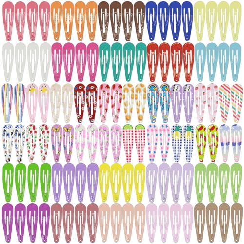 120PCS snap hair clips,2 inch hair barrettes for girls and Women | Non-Slip Metal Snap Hair Accessories for gils and Women