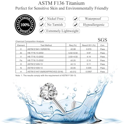 ASTM F136 Titanium Nose Rings 18G 20G 22G Mix Color Heart Cubic Zirconia Nose Studs Ring Screw L-Shaped Bone Hypoallergenic Body Piercing Jewelry for Women 3mm 10PCS - style: L-Shaped:22G(0.6mm)