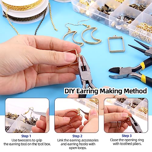 Glarks 1465Pcs Jewelry Making Kit, Jewelry Making Supplies Kit Includes Jewelry Pliers Tools, Jewelry Findings for Jewelry Making and Repair - size: 1465pcs