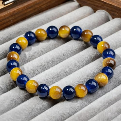 Money Attraction Bracelet with Tiger Eye Black Obsidian Hematite - Friendship Bracelet Beaded Jewelry Protection Bracelets