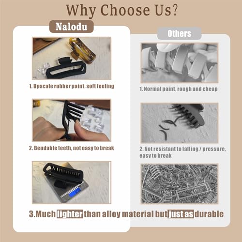 Hair Claw Clips 5 Inch Unbreakable Extra Large Square Rectangle Matte XL Claw Clip Clamp Neutral Colors for Thick Curly Long Hair Women - 2 Pack - color: A1 5 inch