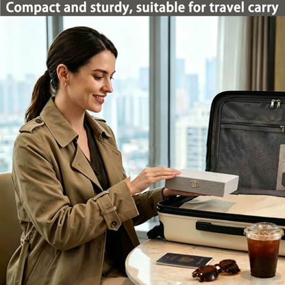 Jewelry Box for Women & Girls & Men Small Velvet Jewelry Organizer and Storage Case for Earring Ring Necklace (Gray)