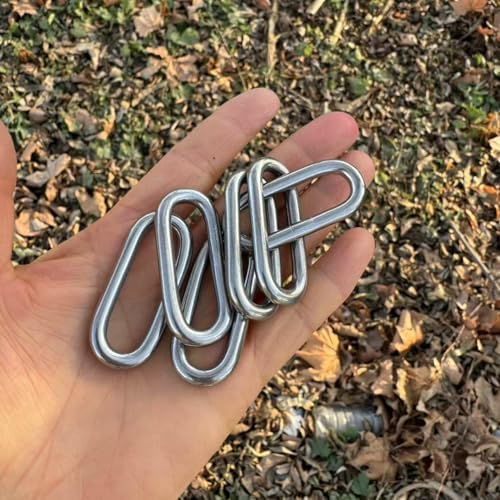 Metal Oval Rings Buckles Stainless Steel 316 Oval Rings 11x38mm for Traps Bags Belts DIY,6 Pcs