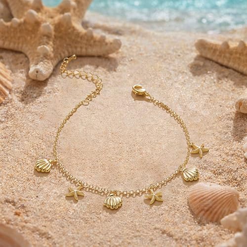 3mm Diamond Classic Tennis Bracelet for Women Dainty, Gold Jesus Cross Bracelets Trendy, 14K Gold Plated Heart/Evil Eye/Pearl/Starfish & Seashell Charm Bracelets for Women Bulk - color: Gold