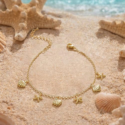 3mm Diamond Classic Tennis Bracelet for Women Dainty, Gold Jesus Cross Bracelets Trendy, 14K Gold Plated Heart/Evil Eye/Pearl/Starfish & Seashell Charm Bracelets for Women Bulk - color: Gold
