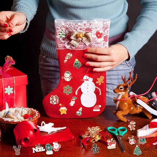 SANNIX 60Pcs Christmas Pins, Christmas Enamel Lapel Pins Assorted Santa Claus Snowflake Snowman Holiday Cartoon Pin Badge for Clothes Bags Hats Accessories, 30 Styles - style: Christmas Pins