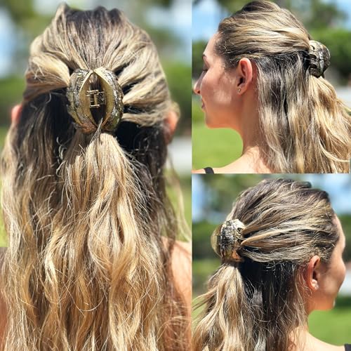 Camila Paris CP3630 French Octopus Hair Clip, 2.5" Small Claw Clips for Thick Hair, Girl Octopus Claw Clip for Women, Strong No-Slip Grip, Wide Jaw Clips for Women, Made in France - color: Black/Gold 2.5"