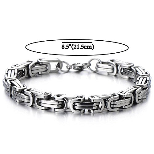 COOLSTEELANDBEYOND Mens Women New Stainless Steel Braided Link Bracelet Polished - color: A-Metal Color: Silver