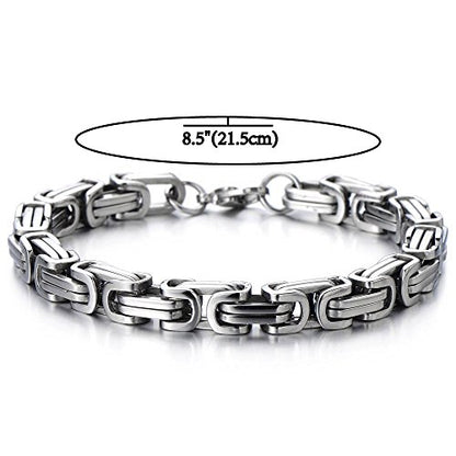 COOLSTEELANDBEYOND Mens Women New Stainless Steel Braided Link Bracelet Polished - color: A-Metal Color: Silver