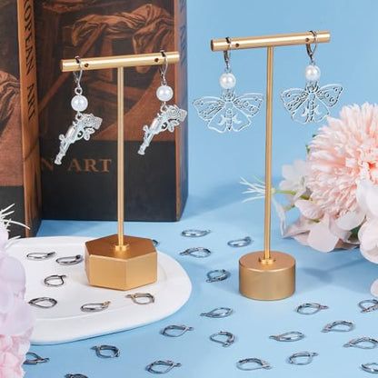 SUNNYCLUE 1 Box 200Pcs Leverback Earring Findings 304 Stainless Steel Earring Hooks Lever Back Earring Hook Ear Wire Hypoallergenic French Earring Clasps for Jewelry Making Kits DIY Dangle Earrings - color: 200pcs Stainless Steel